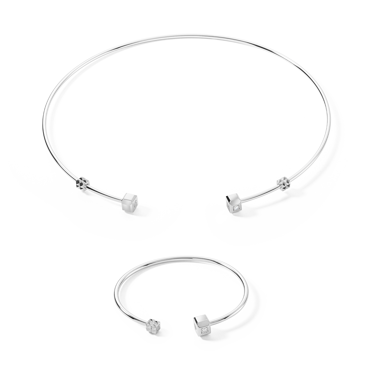 STATEMENT Collection bangle open 17 cm silver