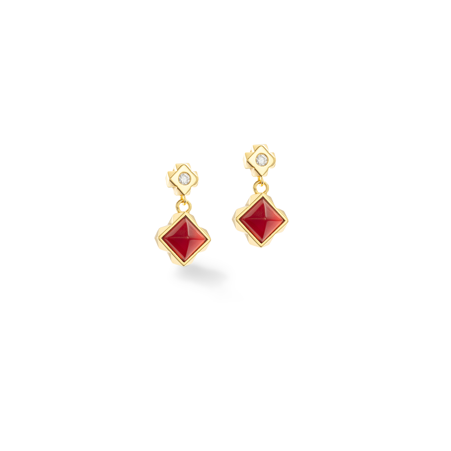STATION Collection stud earrings gold-red