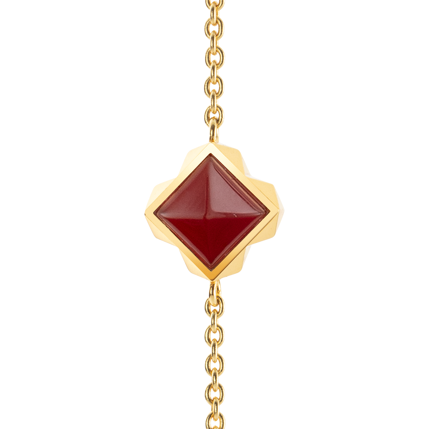 STATION Collection necklace long gold-red