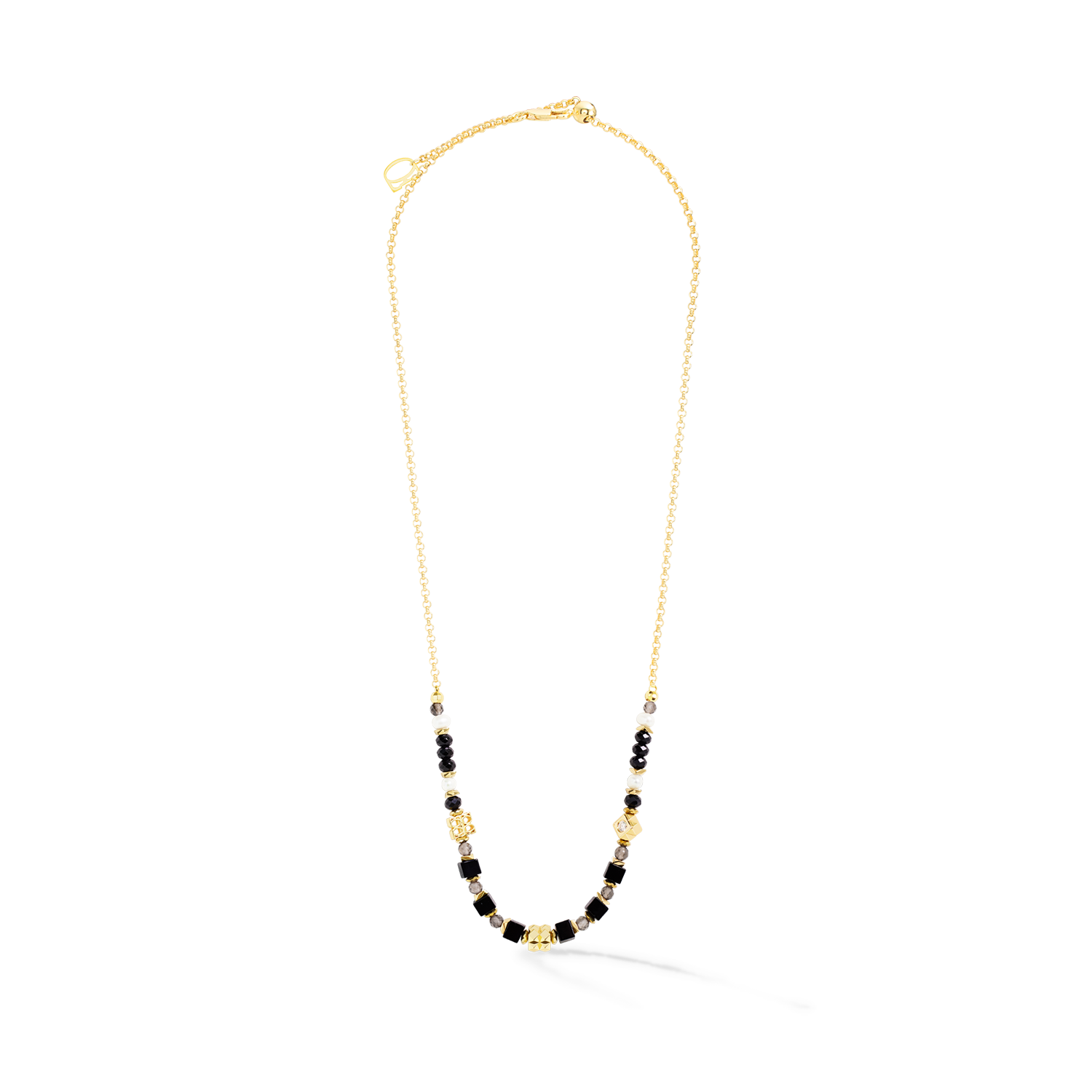 COEUR DE LION ICONIC Collection Spike Necklace Gold-Black – Front view