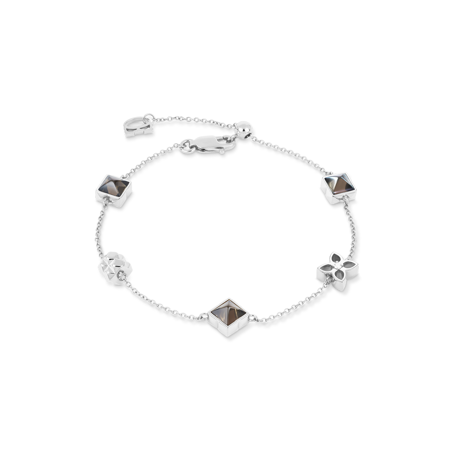 COEUR DE LION STATION Collection Slider Bracelet Grey-Silver – Front view