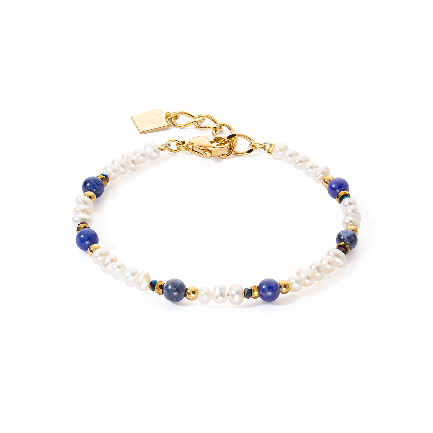 Bracelet Flow Freshwater Pearls & Sodalite gold