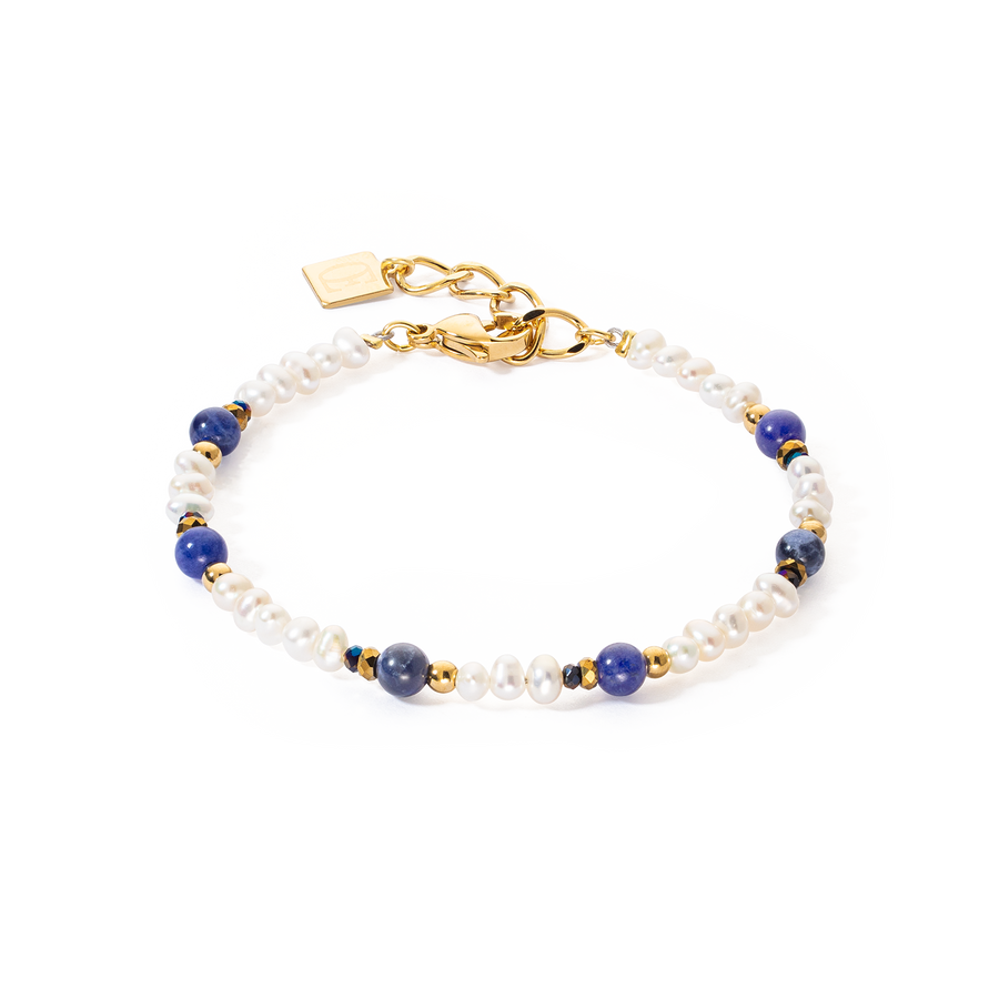 Bracelet Flow Freshwater Pearls & Sodalite gold