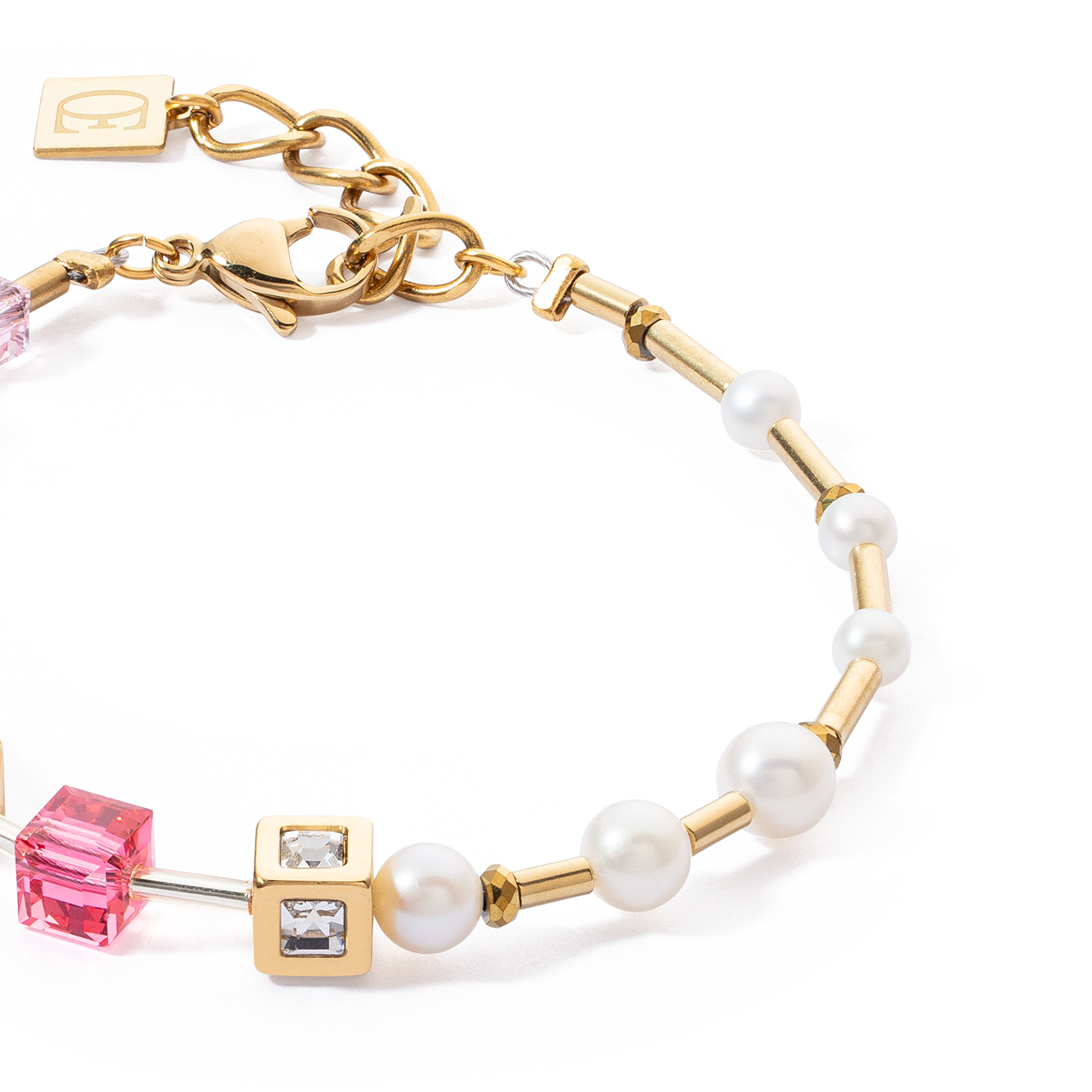 Bracelet GeoCUBE® Fusion Precious Pearl Mix gold-pink