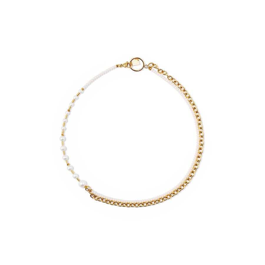 Necklace Chain & Pearl Fever white-gold