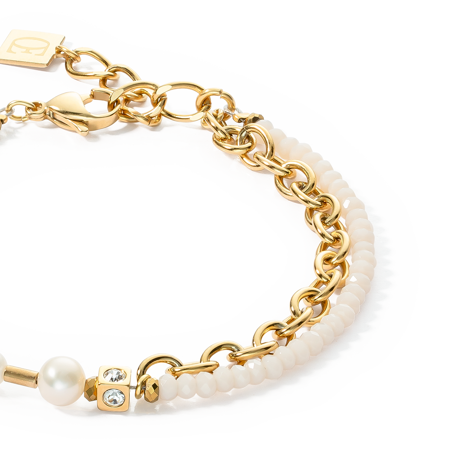Bracelet Chain & Pearl Fever white-gold