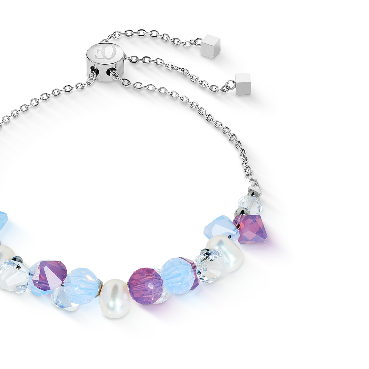 Bracelet Dancing Crystals & Pearls lilac-blue