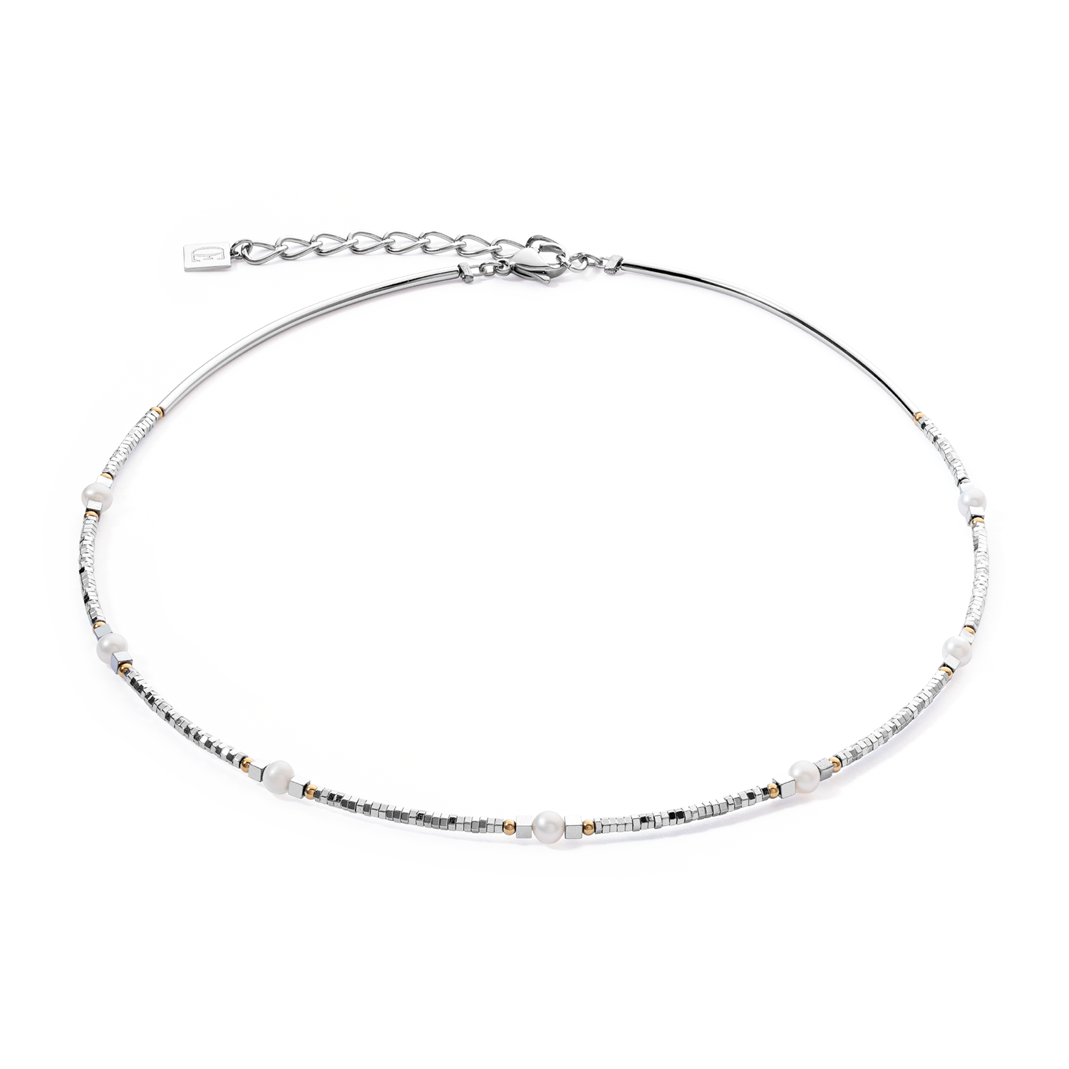 Necklace Orbit freshwater pearl silver