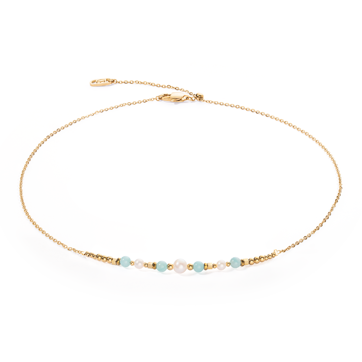 Necklace Princess Pearls gold-green