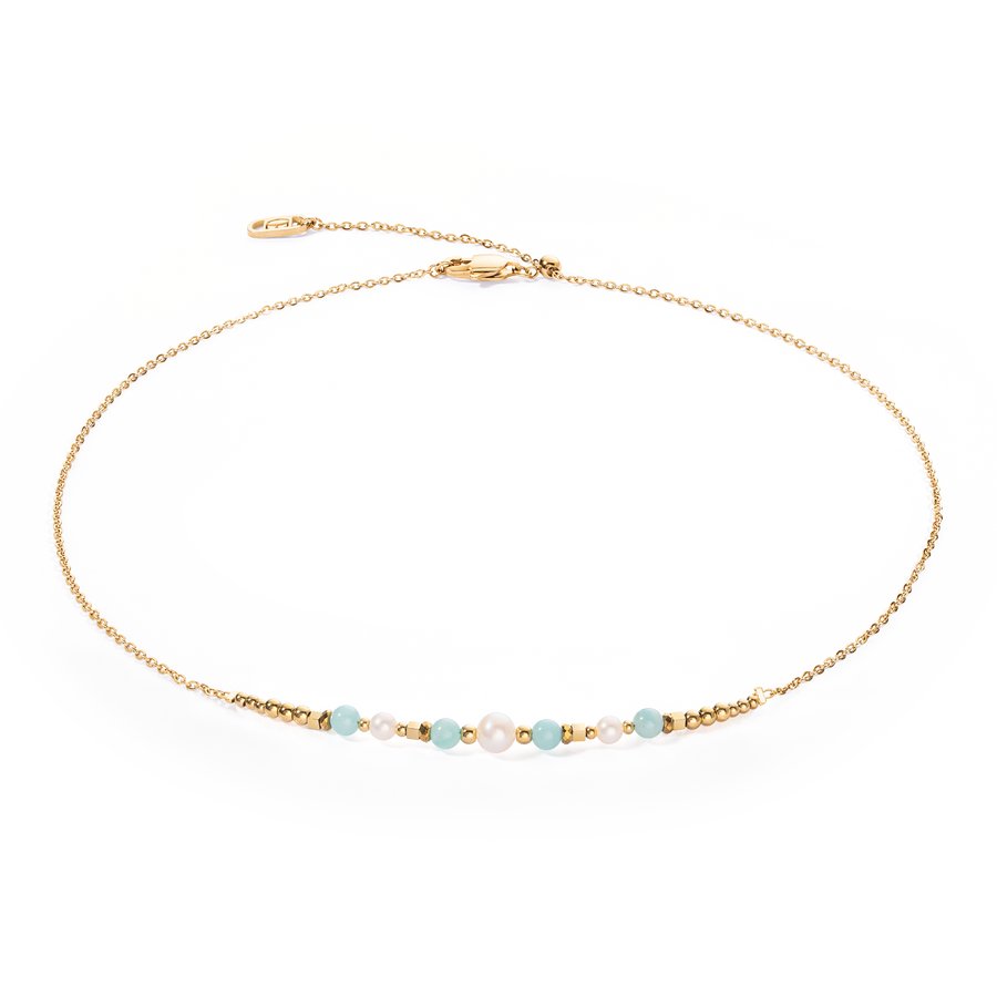 Necklace Princess Pearls gold-green