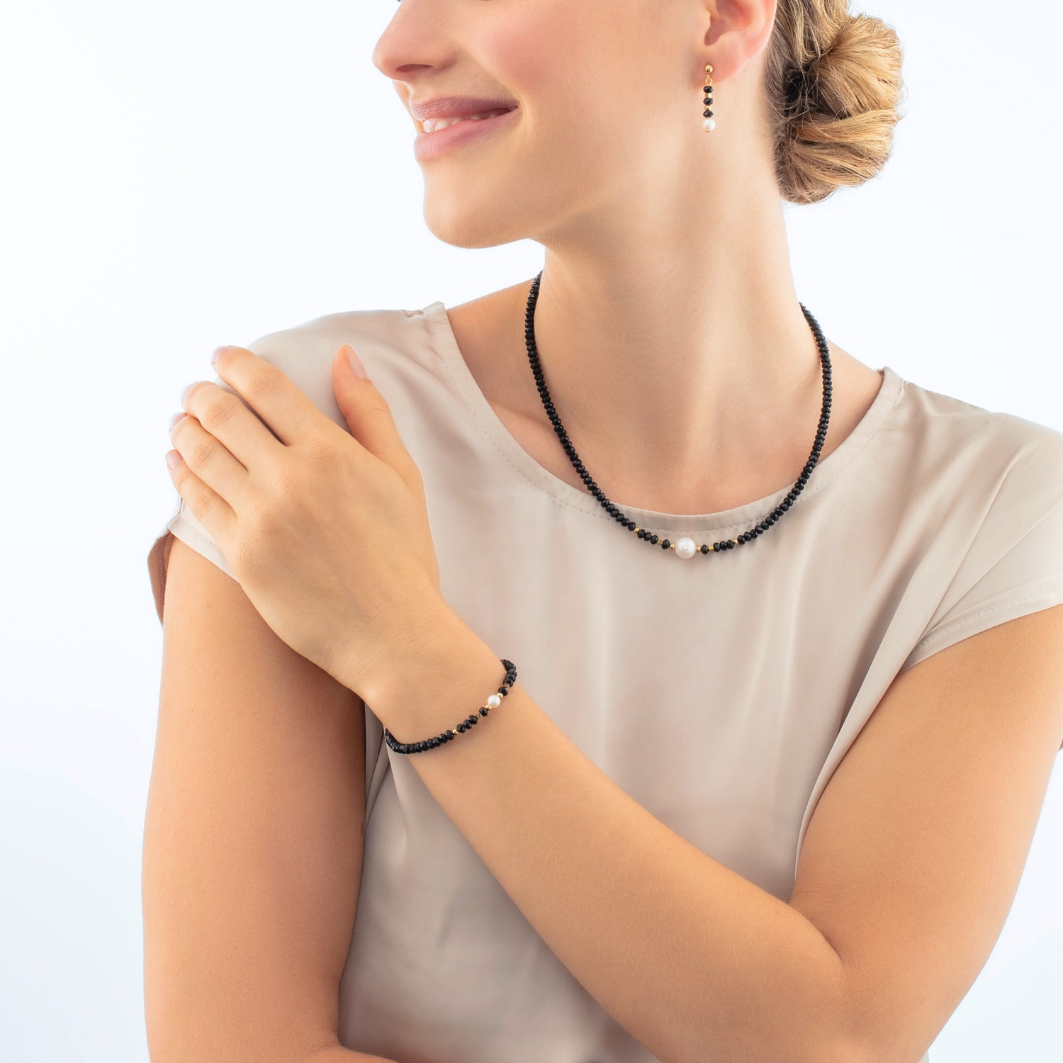Mystic Pearl bracelet gold-black