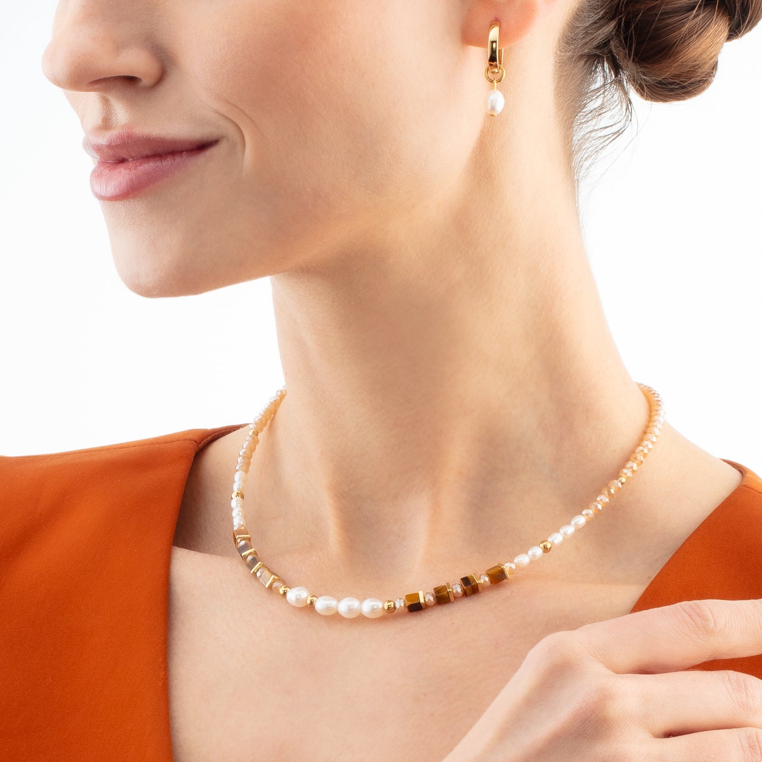 Hoop Cosmic Pearls deep gold