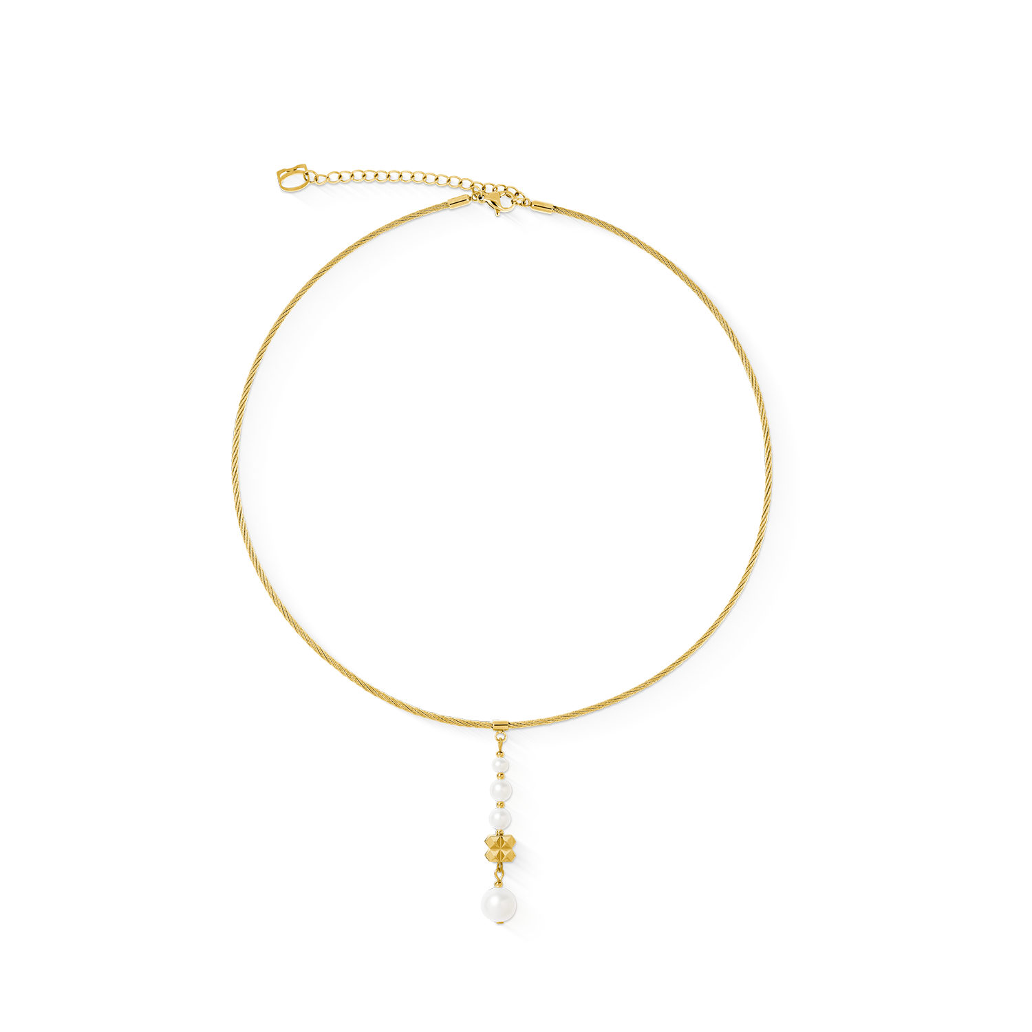 Necklace Pearl & Spikes Drop gold