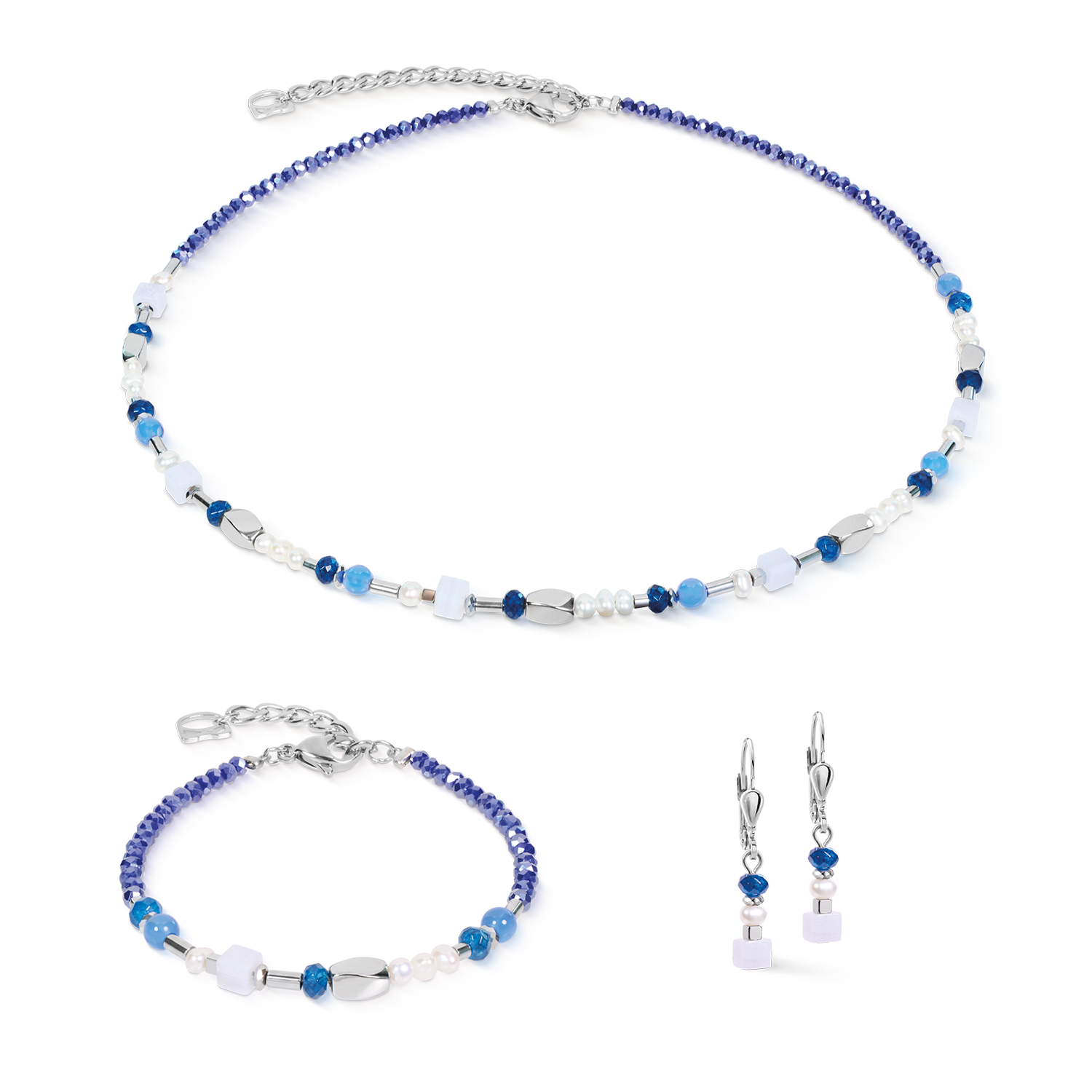 Drop Earrings Mosaic Sky Silver