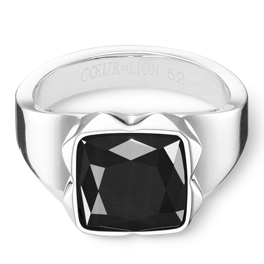 Ring Spikes Square Onyx silver-black