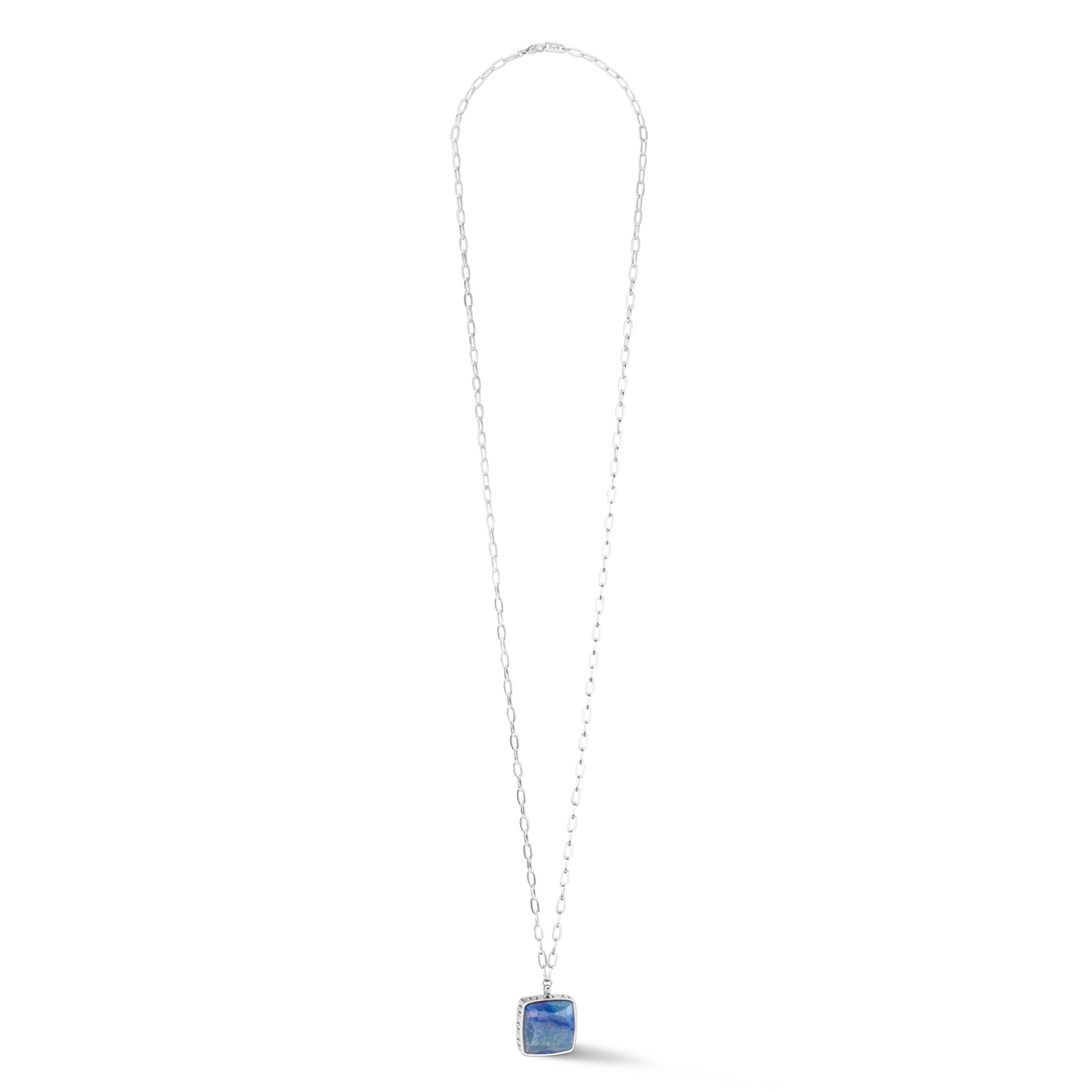 Necklace OE Amulet Square Aventurine silver-blue