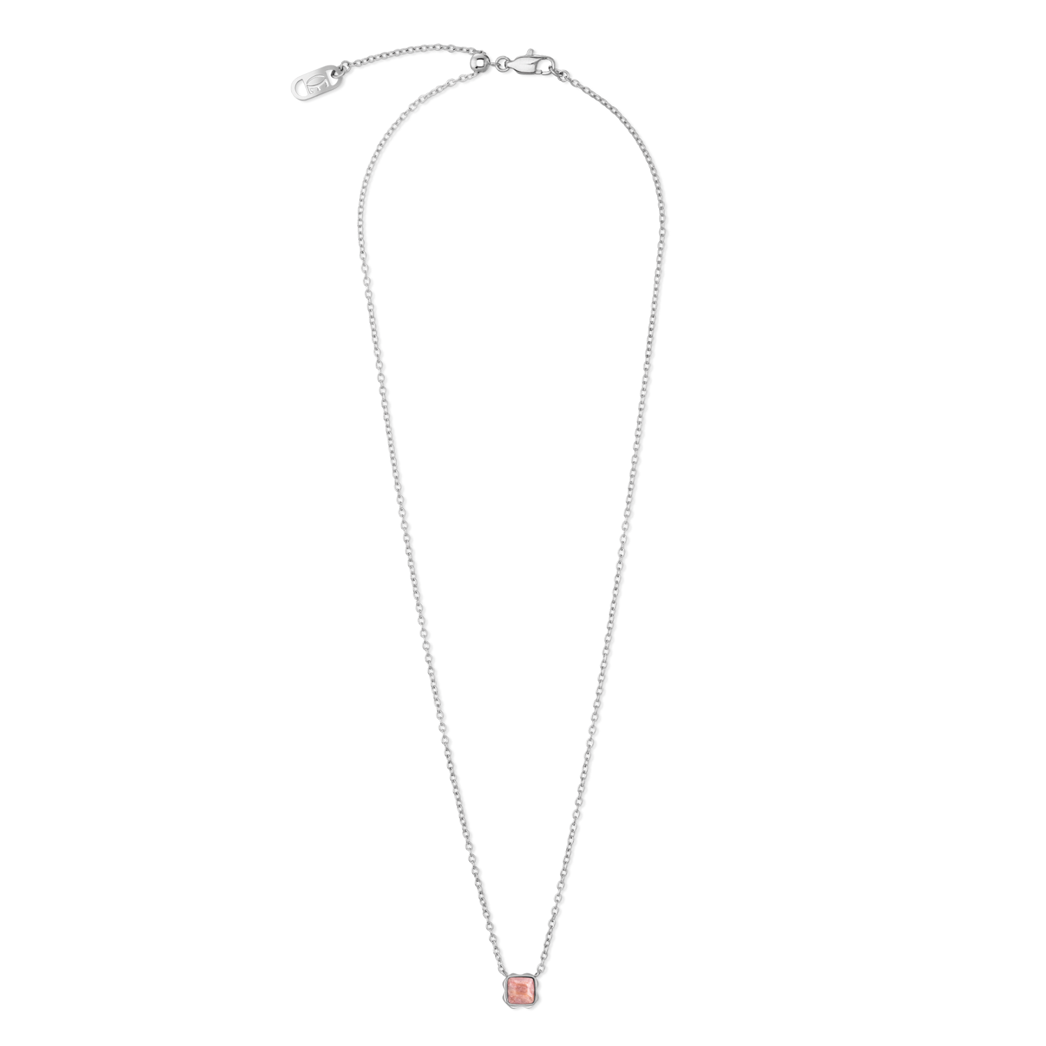 Birthstone July Necklace Rhodochrosite Silver