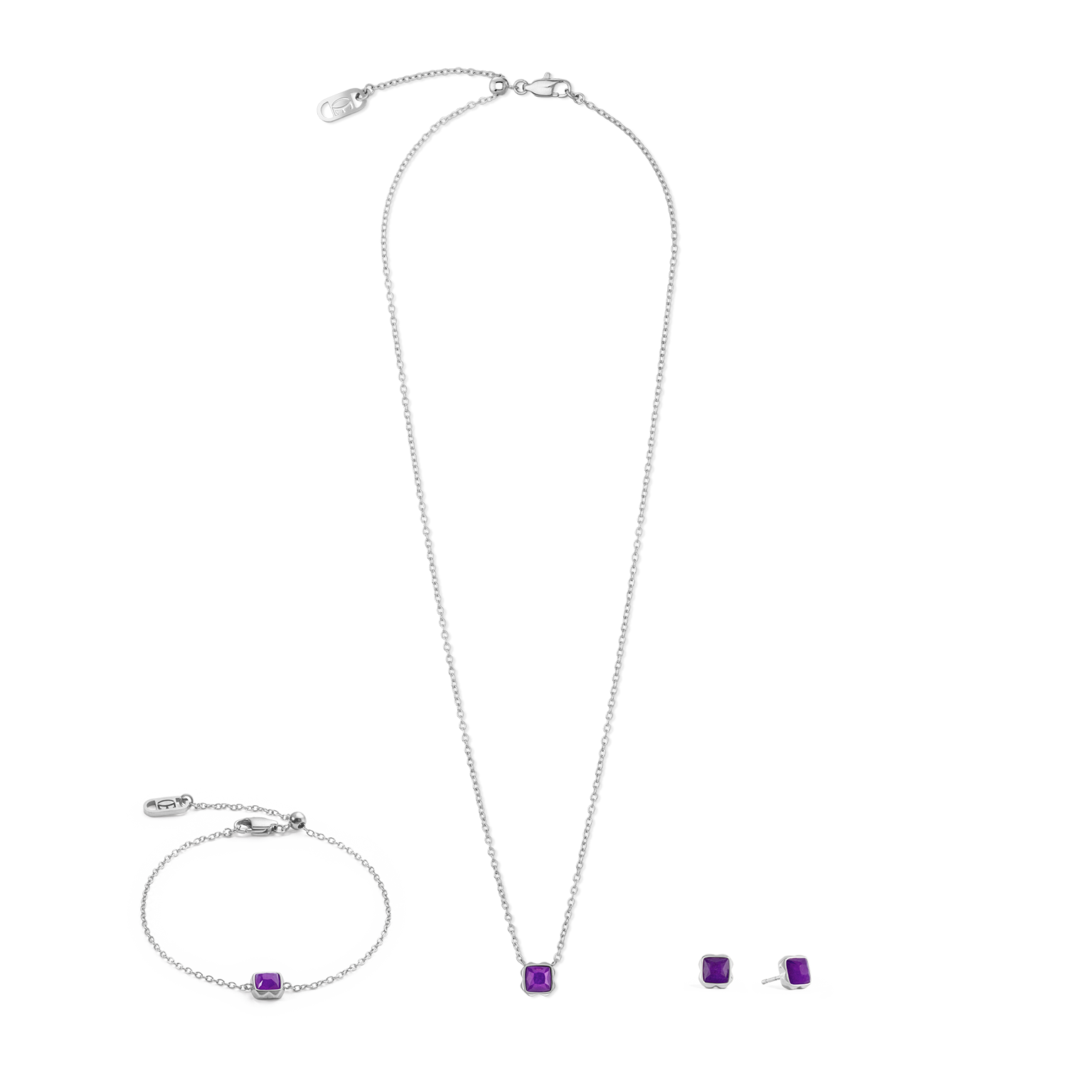 Birthstone February Earrings Sugilite Silver