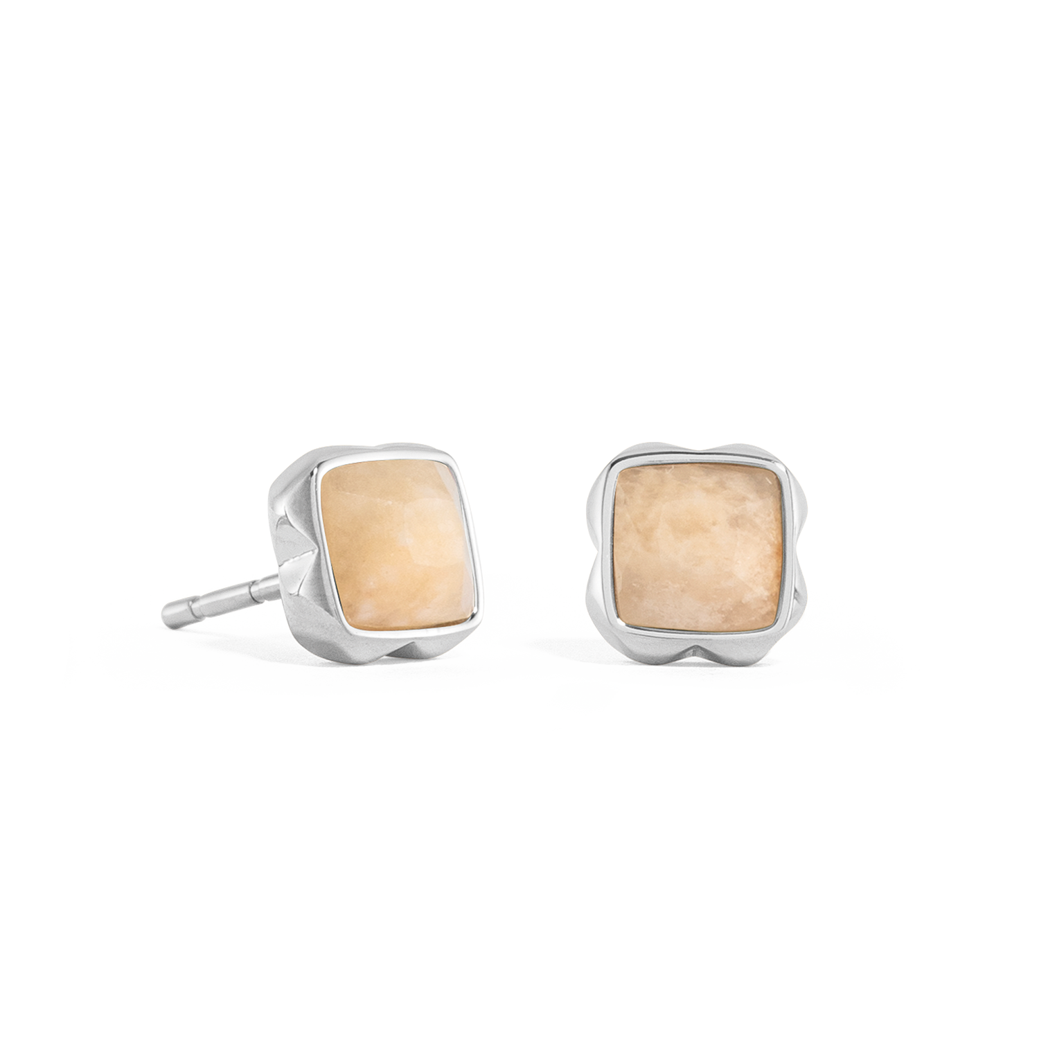 Birthstone June Earrings Cream Jade Silver