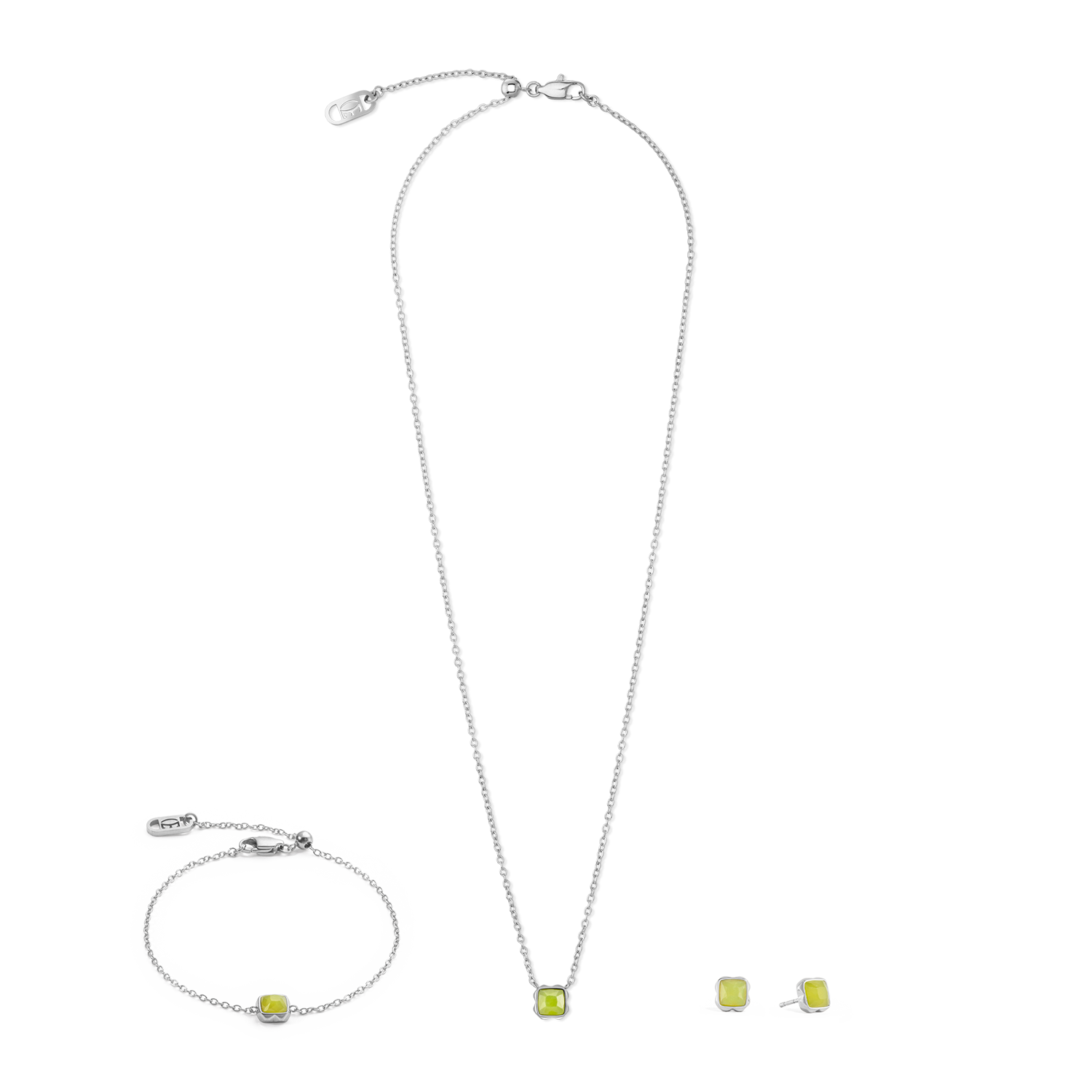 Birthstone August Bracelet Green Jade Silver