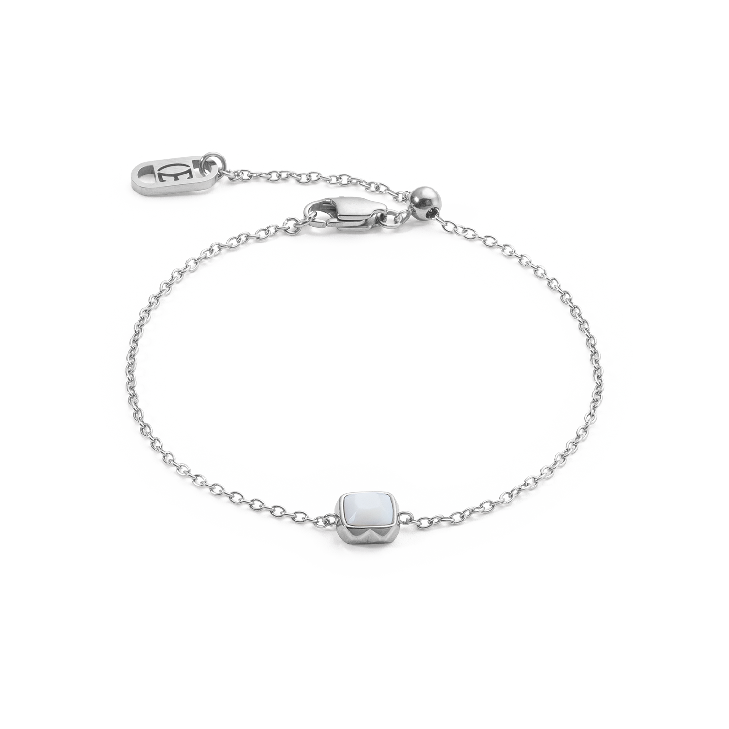 Birthstone April Bracelet White Quartz Silver