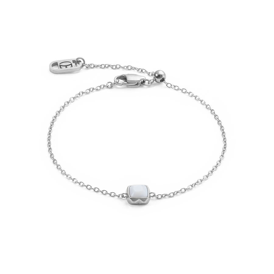 Birthstone April Bracelet White Quartz Silver