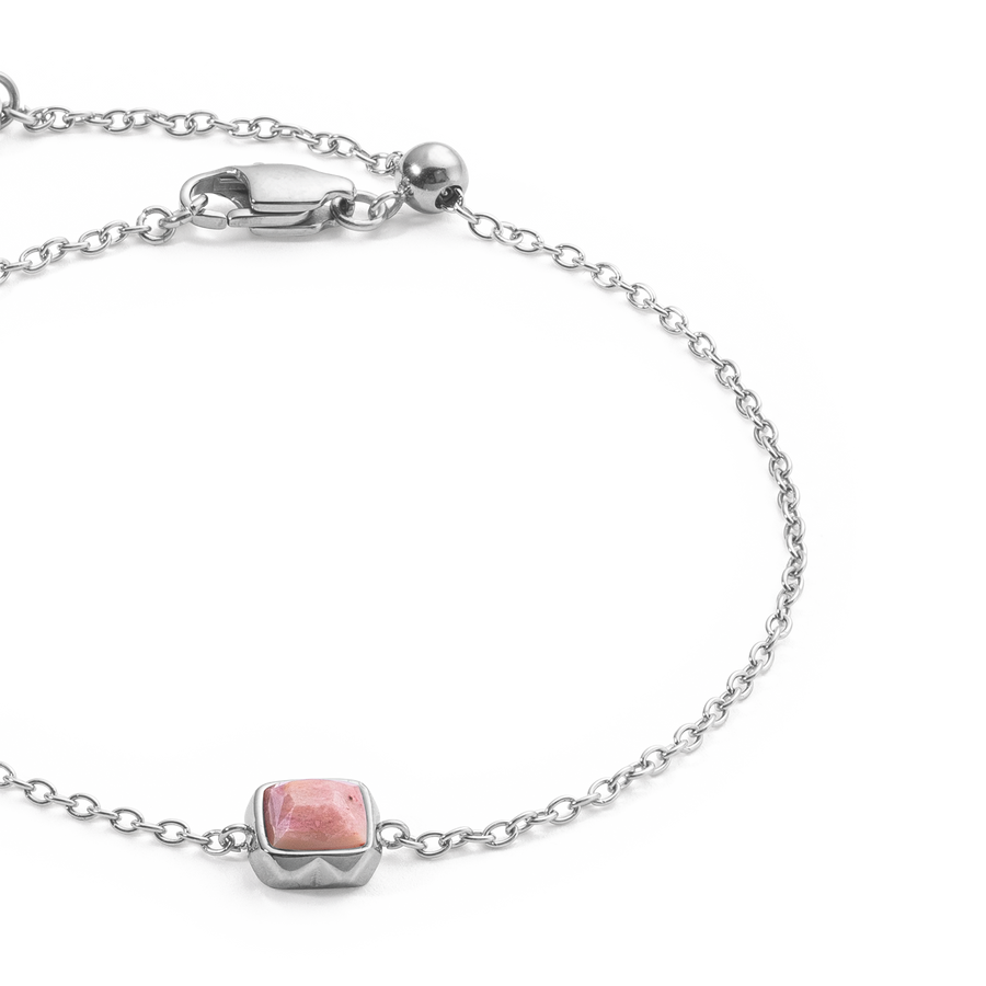 Birthstone July Bracelet Rhodochrosite Silver