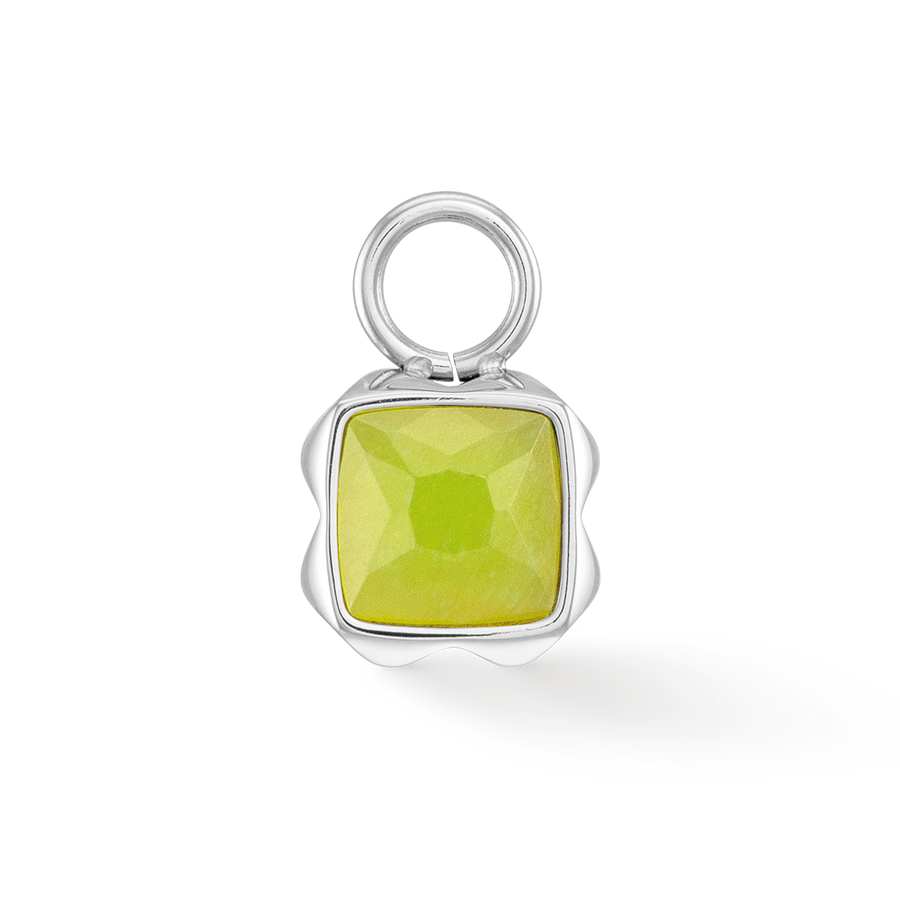 Birthstone August Charm Green Jade Silver