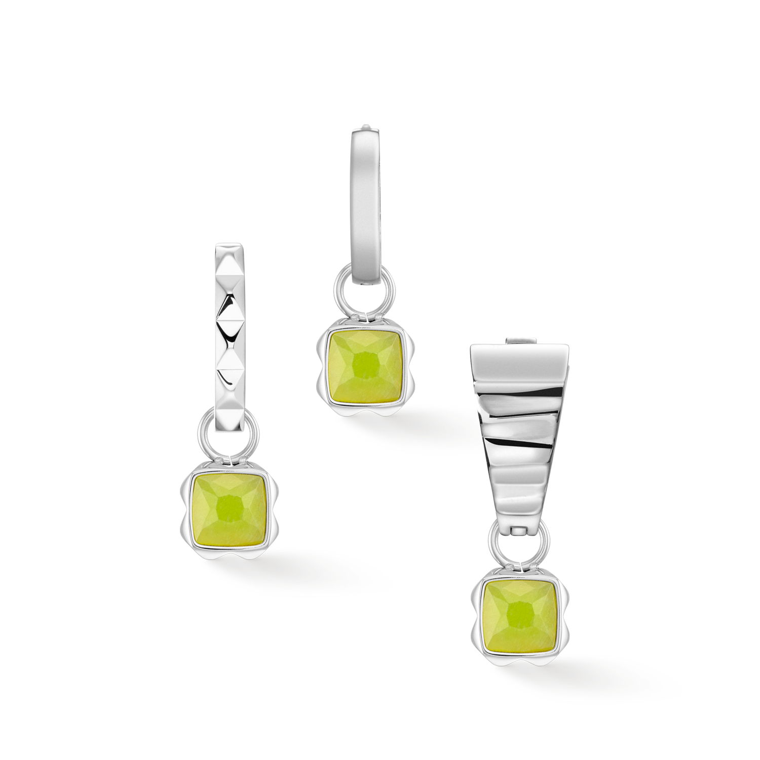 Birthstone August Charm Green Jade Silver