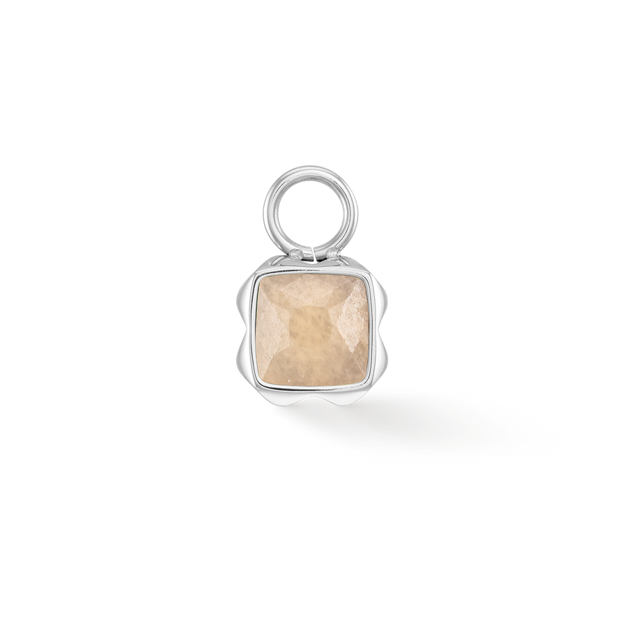 Birthstone June Charm Cream Jade Silver
