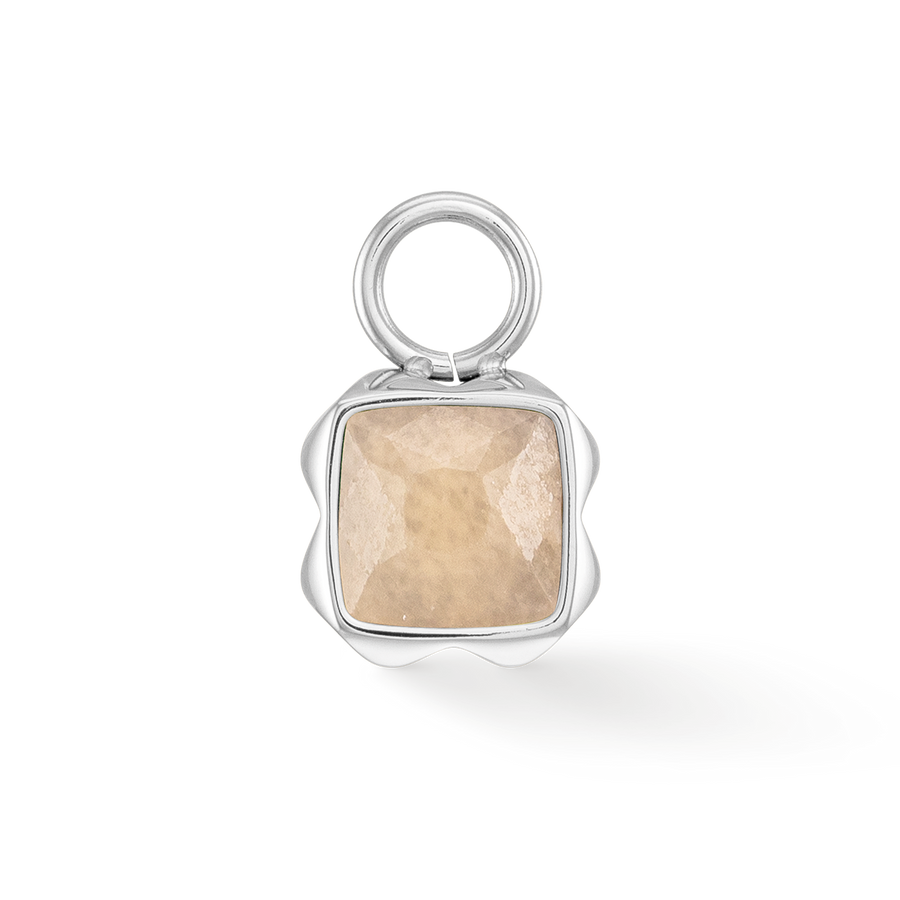 Birthstone June Charm Cream Jade Silver
