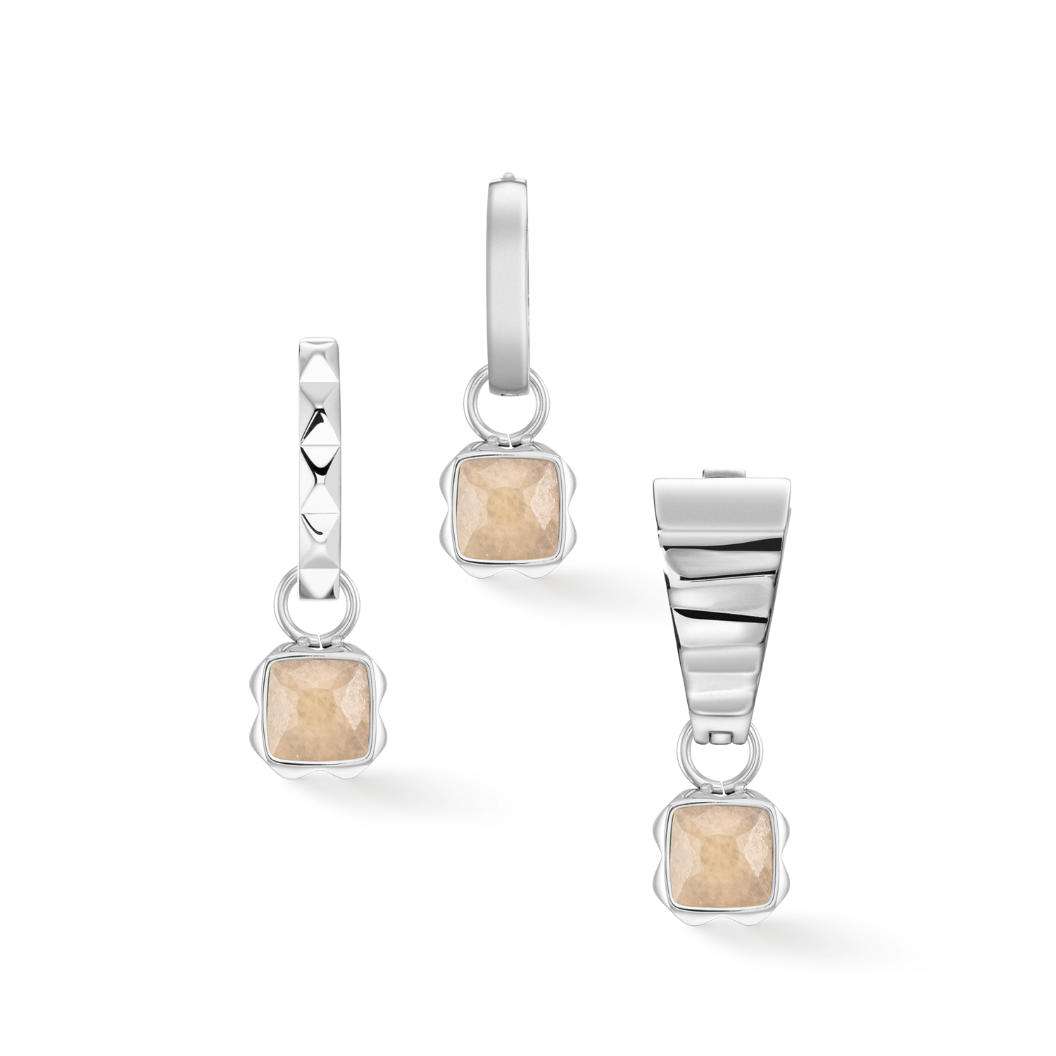 Birthstone June Charm Cream Jade Silver
