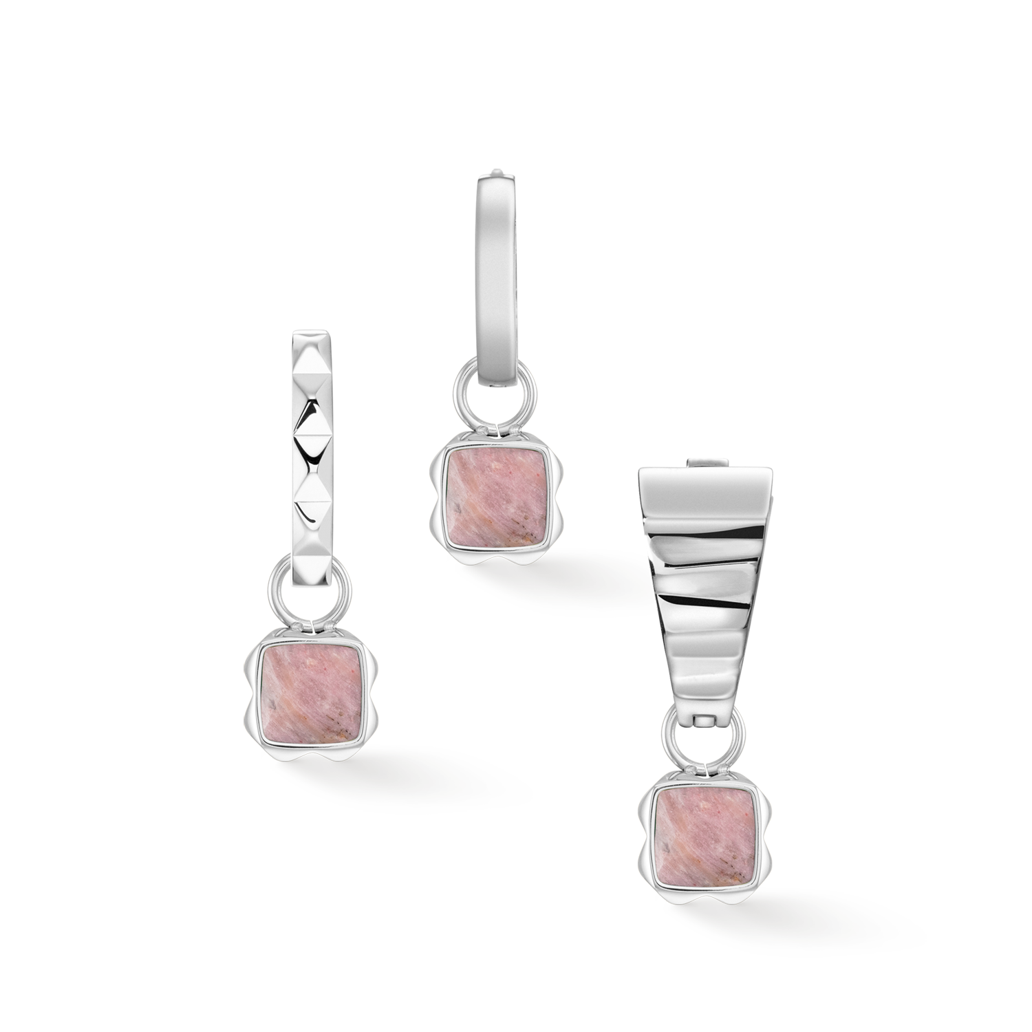 Birthstone July Charm Rhodochrosite Silver