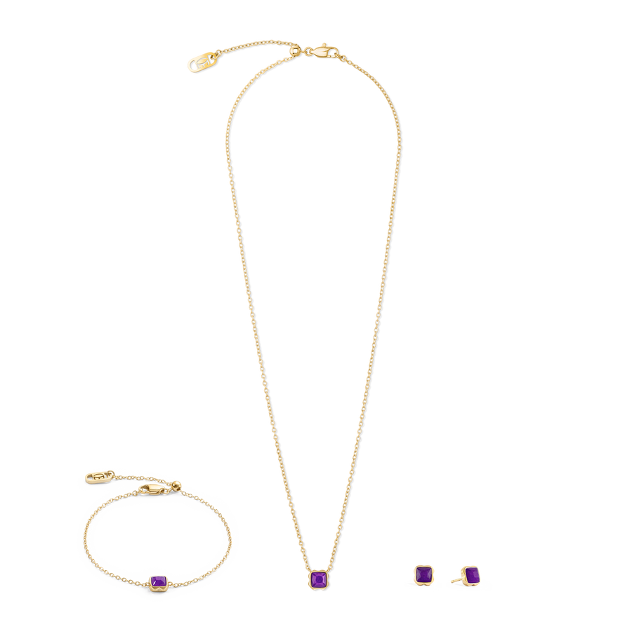 Birthstone February Necklace Sugilite Gold
