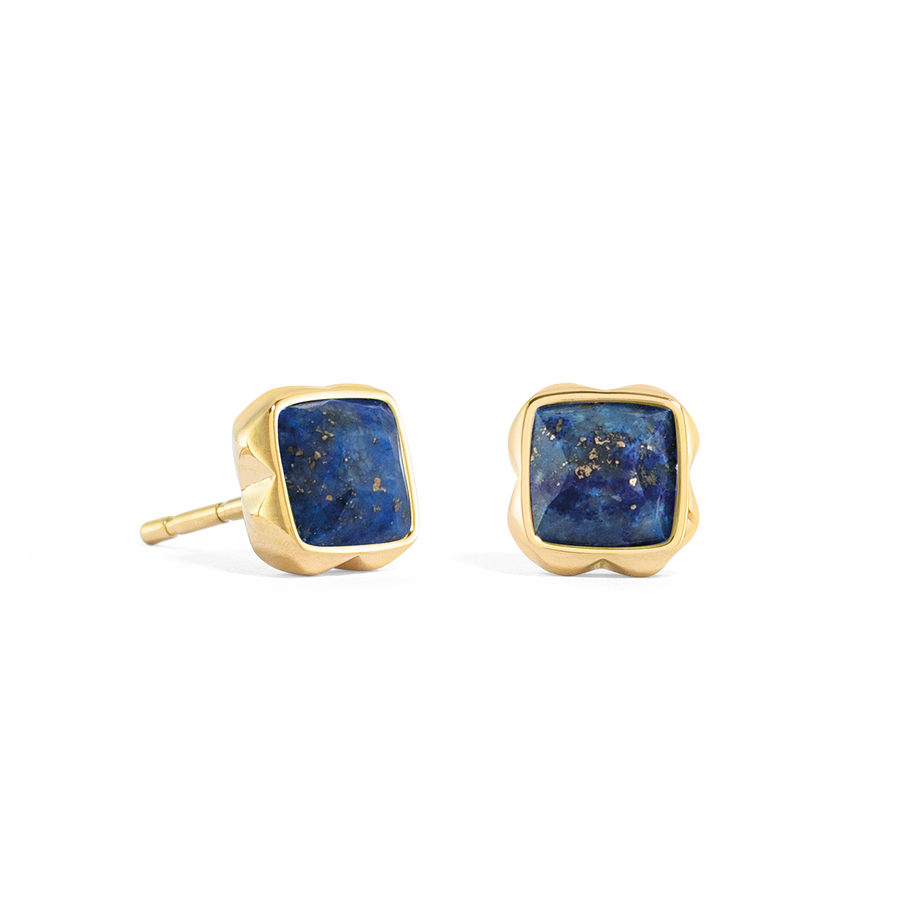 Birthstone September Earrings Lapis Lazuli Gold