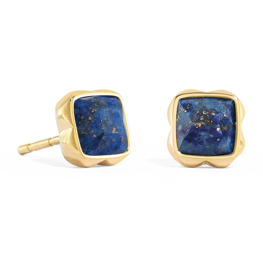 Birthstone September Earrings Lapis Lazuli Gold