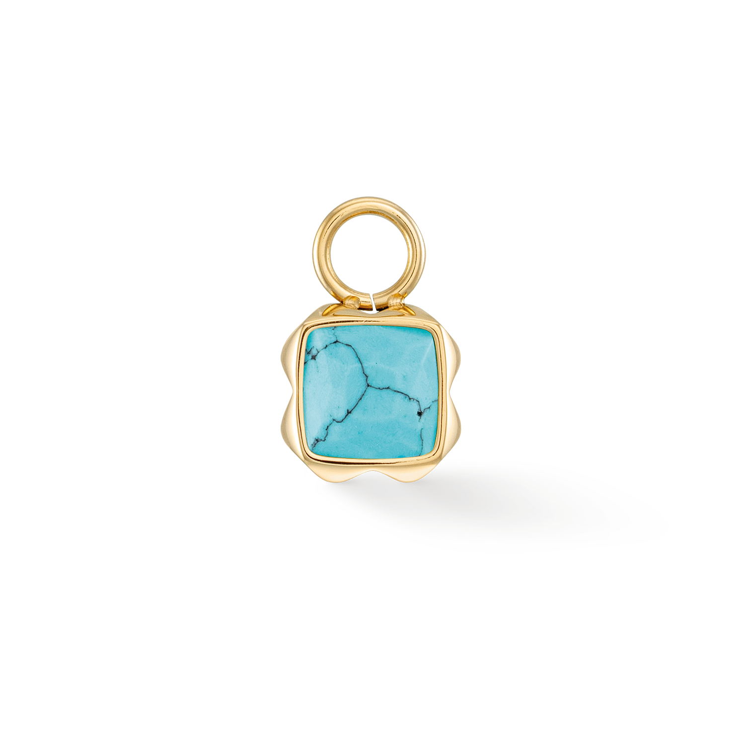 Birthstone December Charm Turquoise Gold