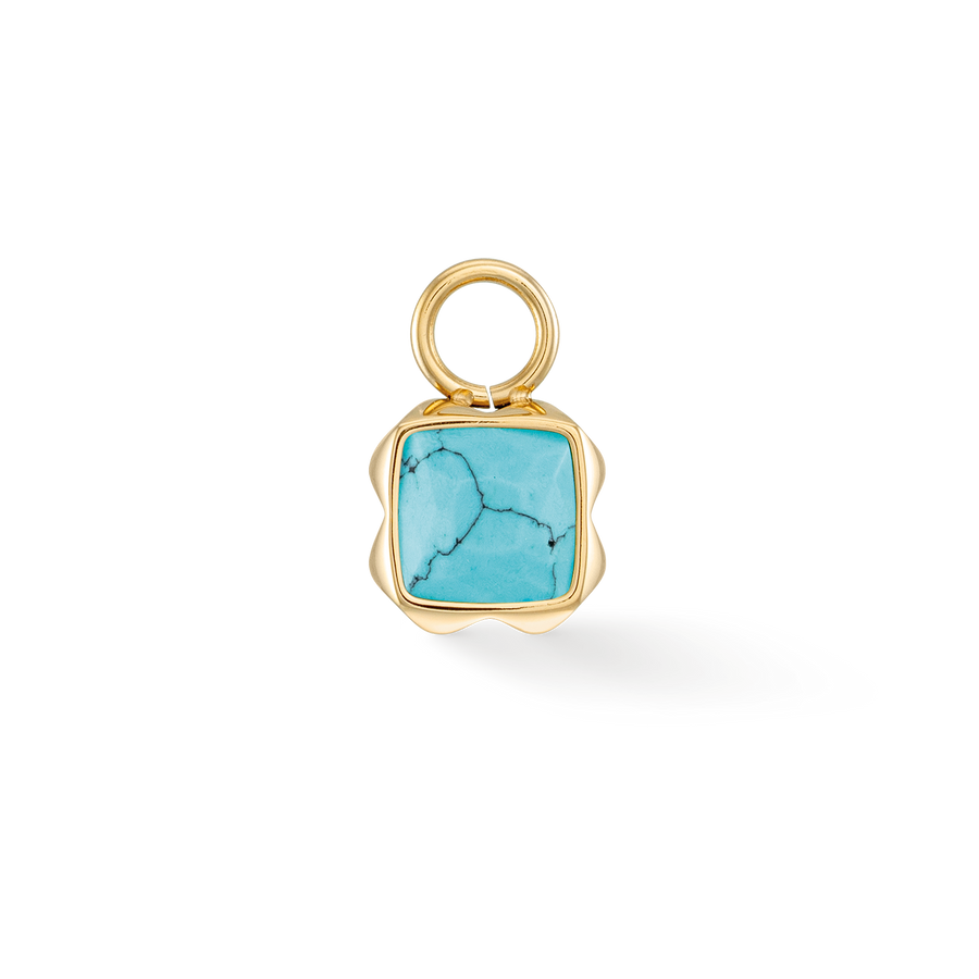 Birthstone December Charm Turquoise Gold