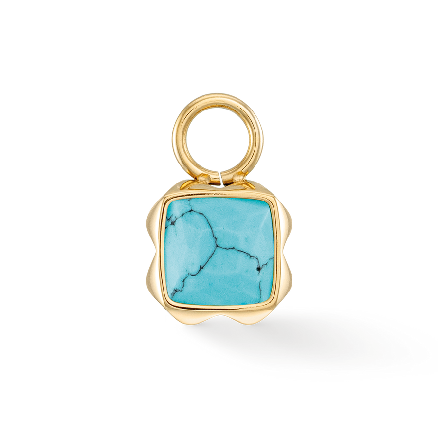Birthstone December Charm Turquoise Gold