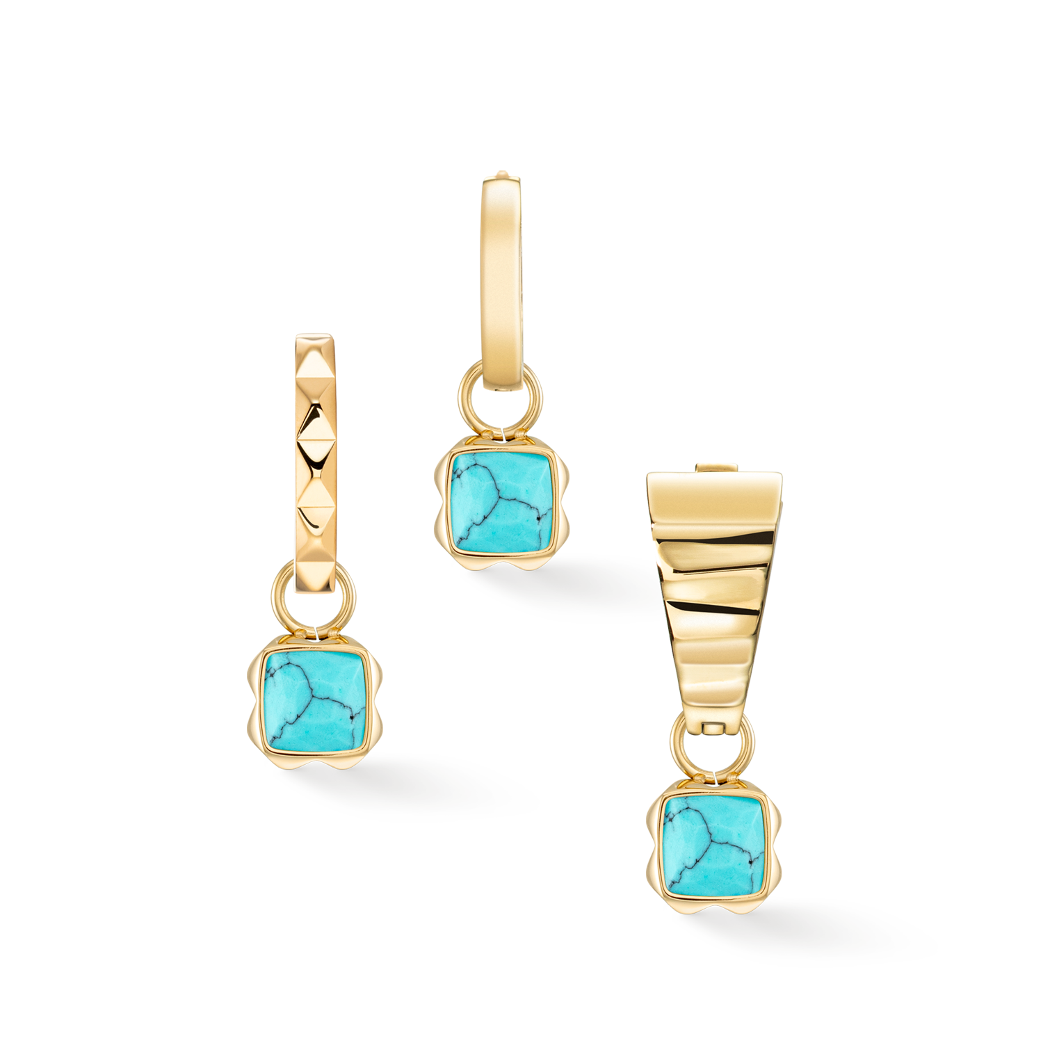 Birthstone December Charm Turquoise Gold