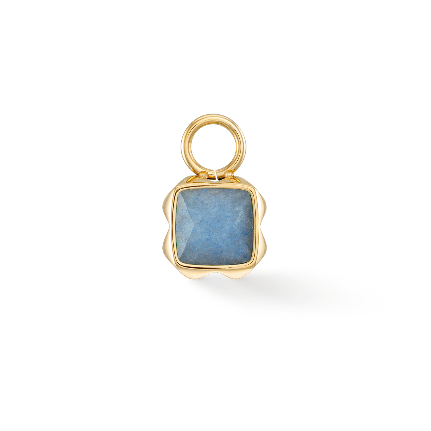 Birthstone March Charm Blue Aventurine Gold