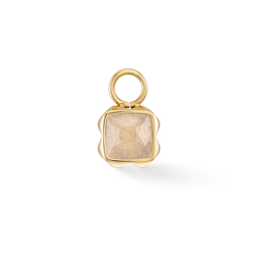 Birthstone June Charm Cream Jade Gold