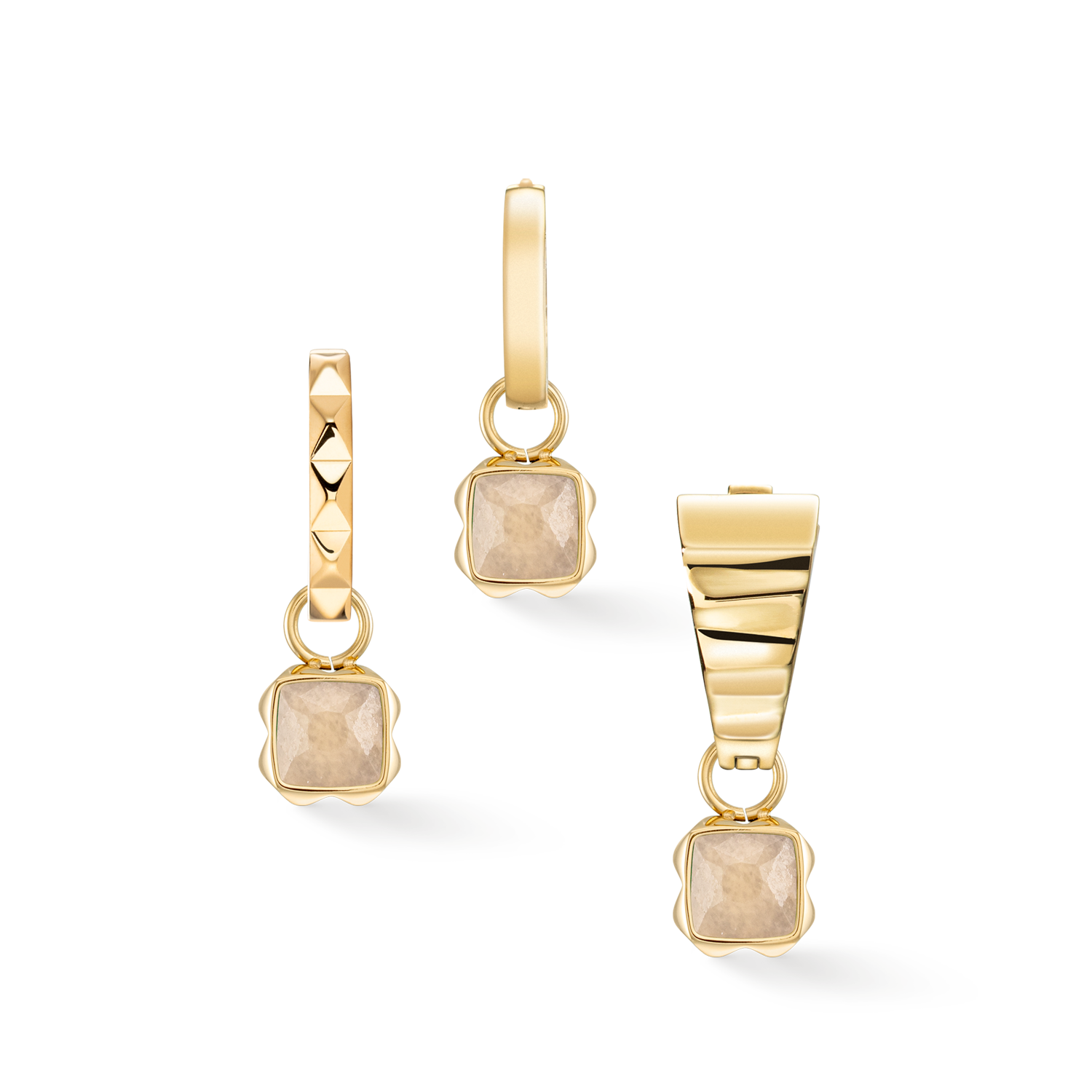 Birthstone June Charm Cream Jade Gold