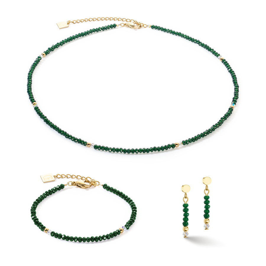 Necklace Little Twinkle gold-dark green