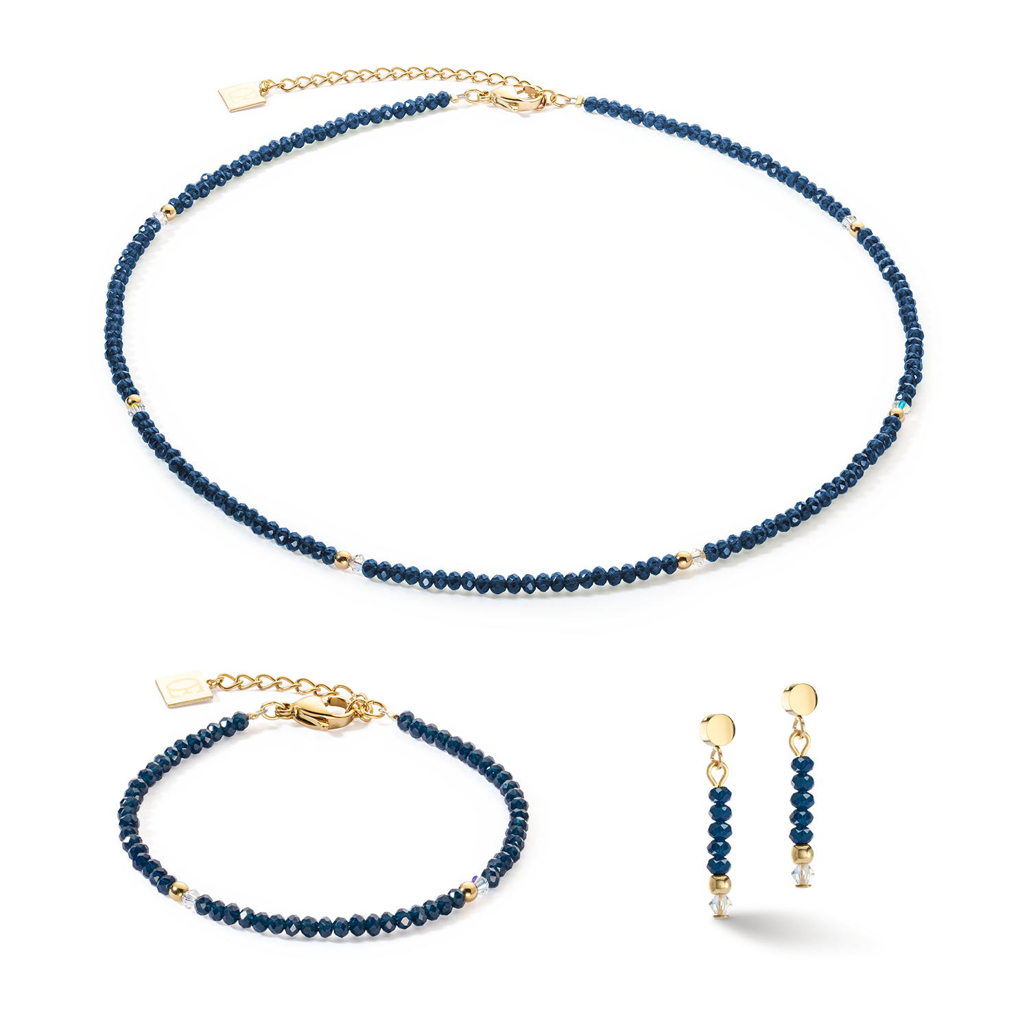 Earrings Little Twinkle gold-dark blue