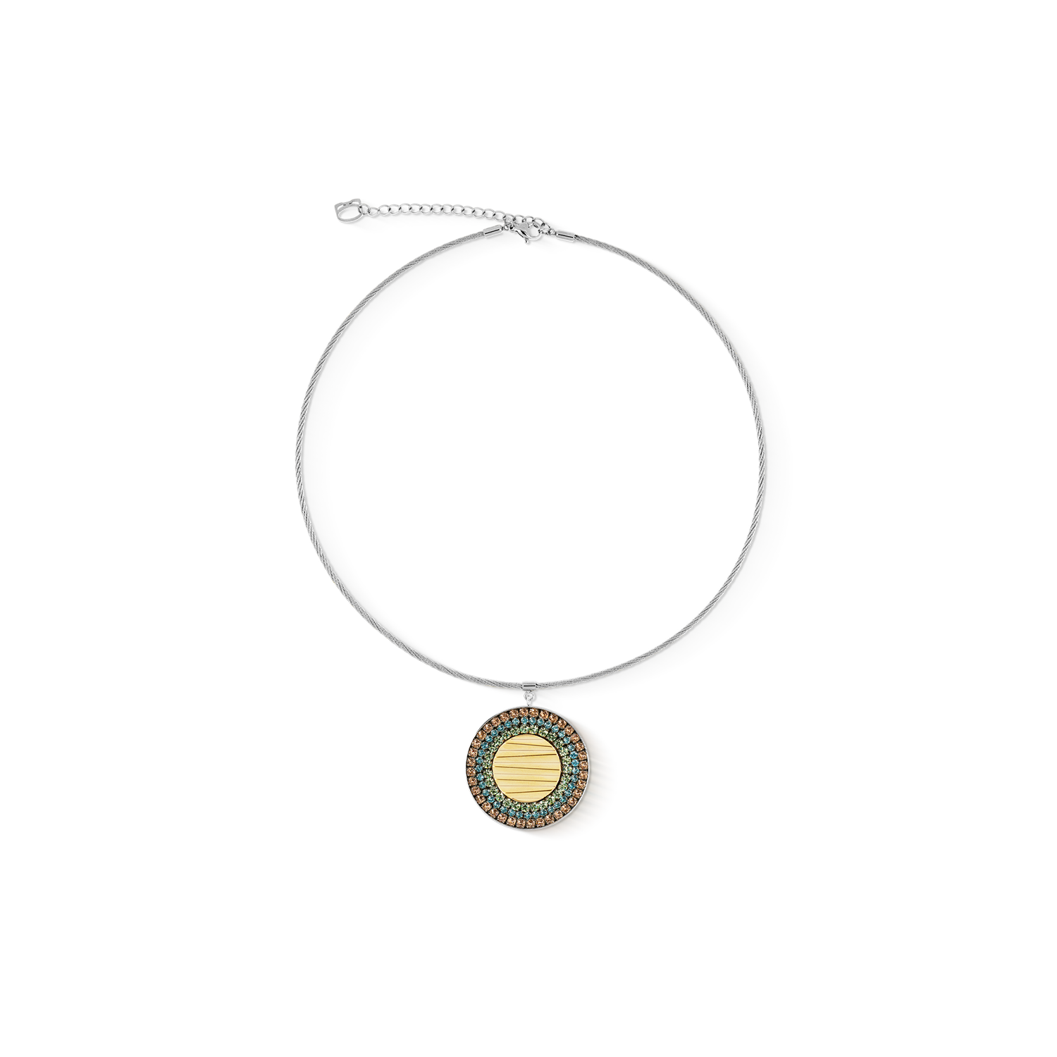 Necklace Amulet Glam Waves silver multicolour pastel