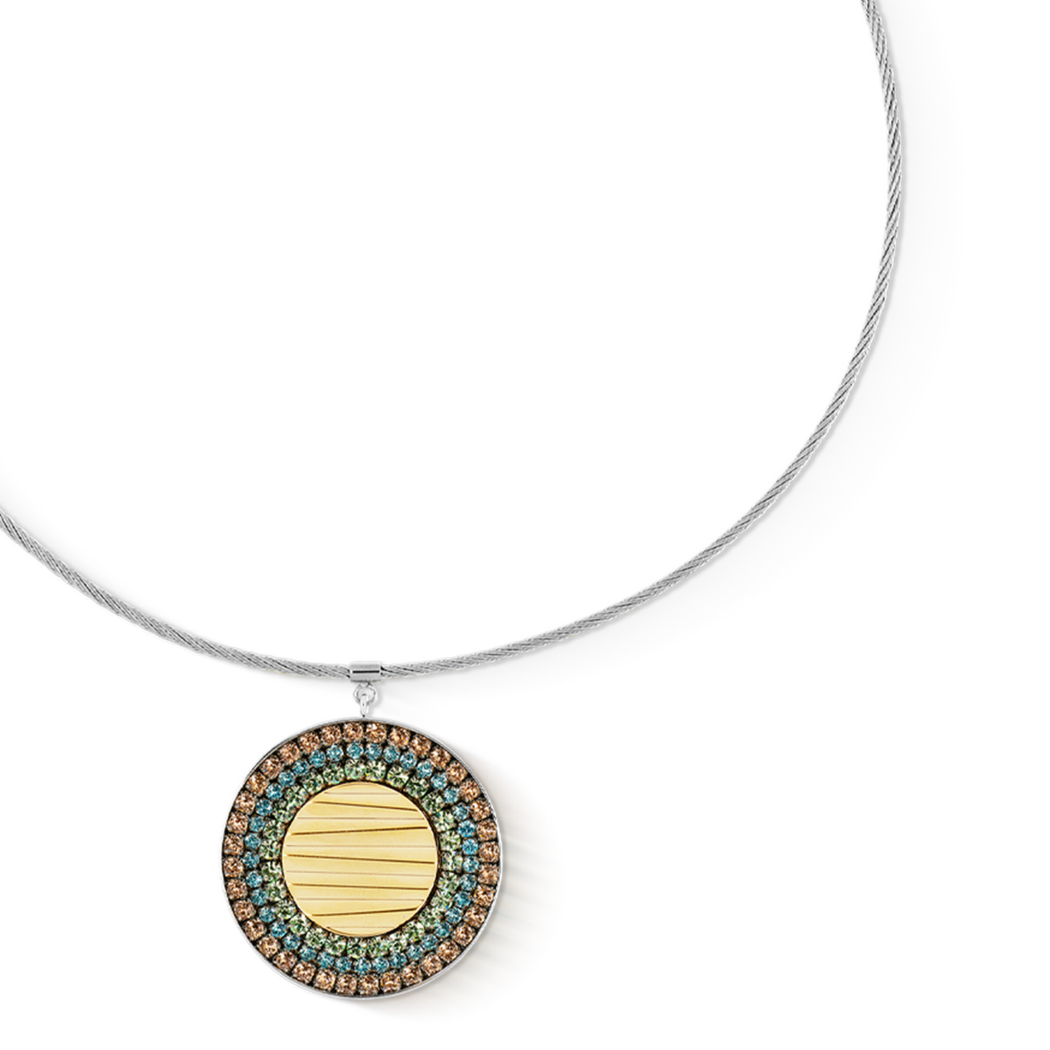Necklace Amulet Glam Waves silver multicolour pastel