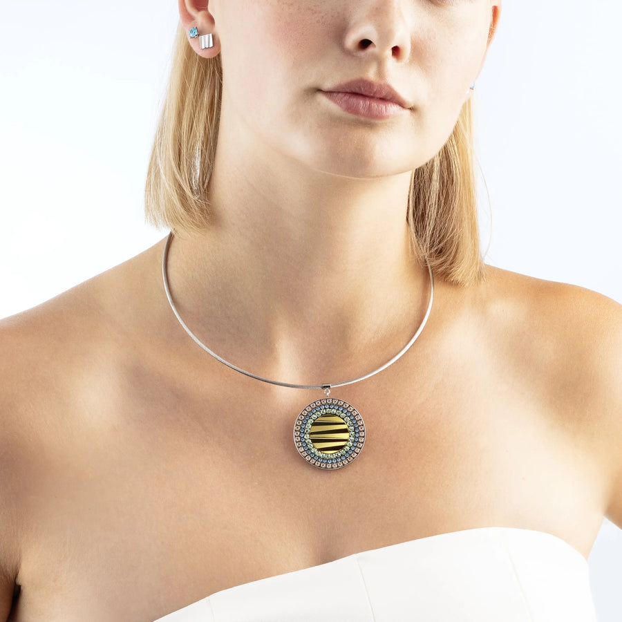 Necklace Amulet Glam Waves silver multicolour pastel