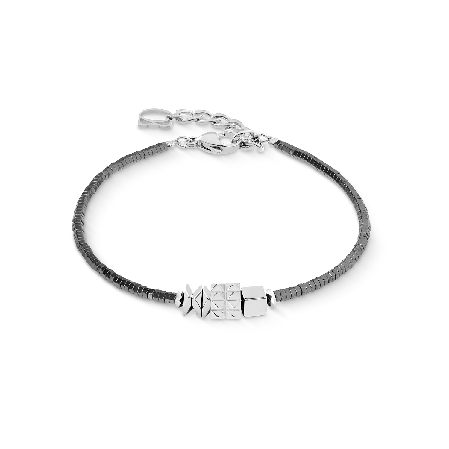 Bracelet Cube Trio Facets silver-grey