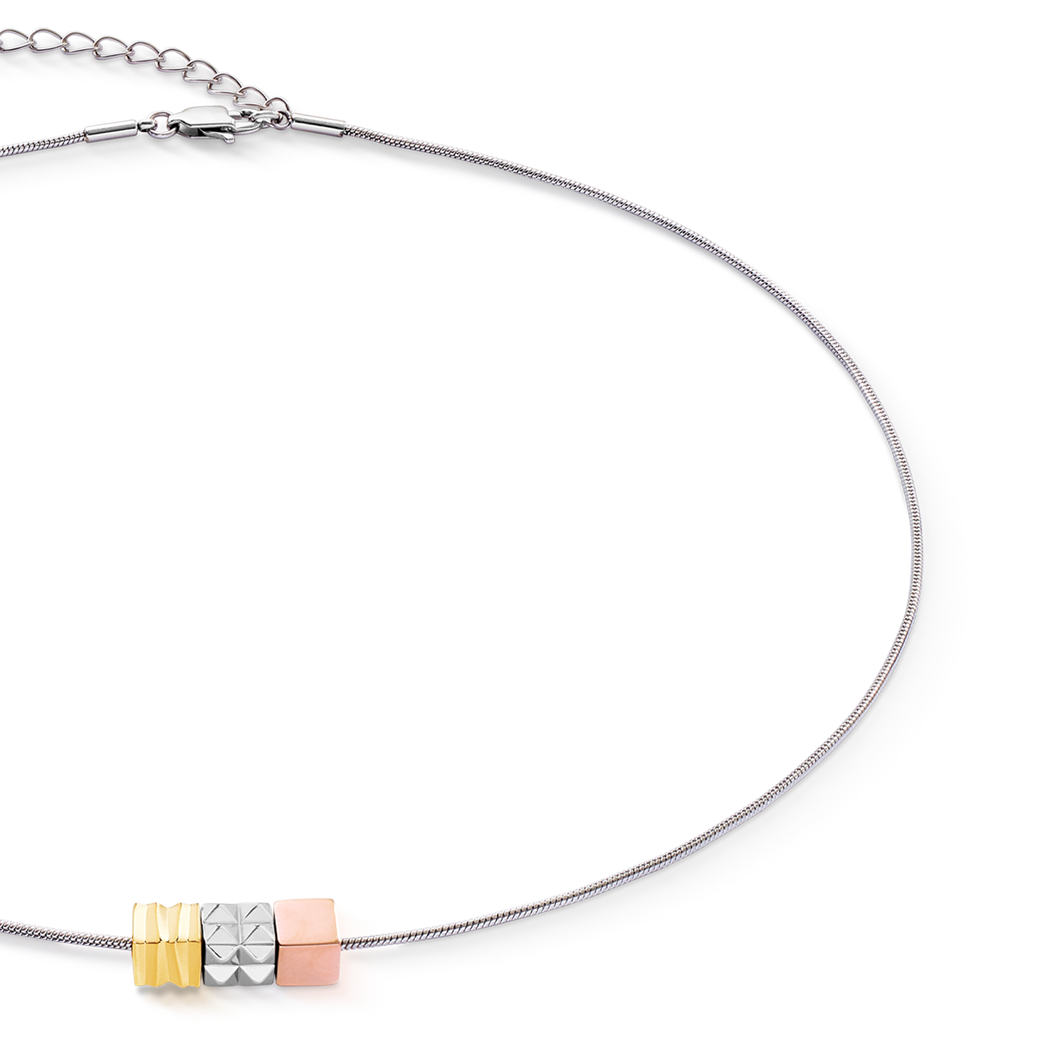 Necklace Cube Trio Facets Snake tricolour